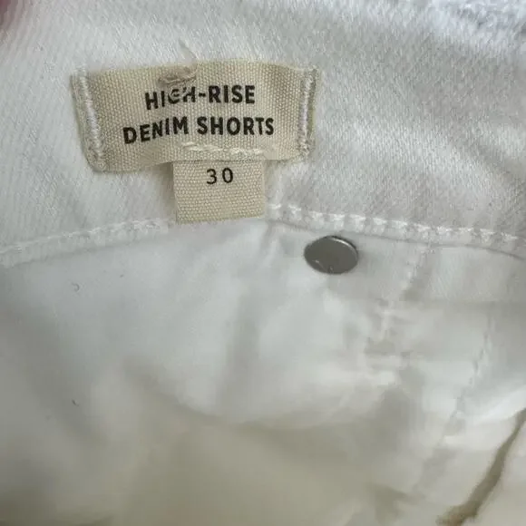 Madewell High-Rise Denim Shorts Tile White Stretch Women's 30 - Picture 11 of 11
